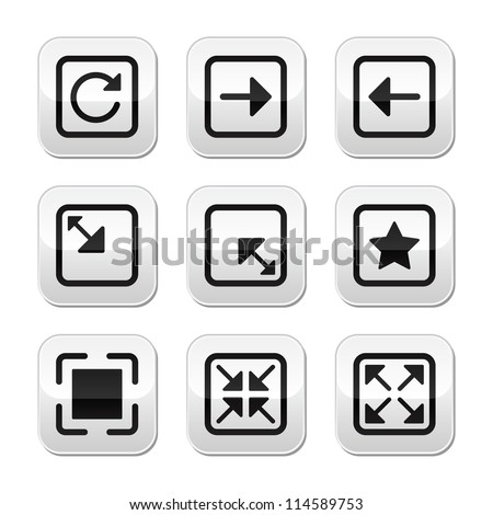 Website screen size buttons set - full screen, minimize, refresh
