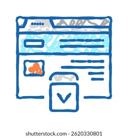 website scroll doodle icon sketch vector. website scroll sign. isolated symbol illustration