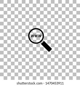 Website search. Black flat icon on a transparent background. Pictogram for your project