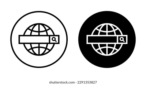 Website search engine icon vector in flat style