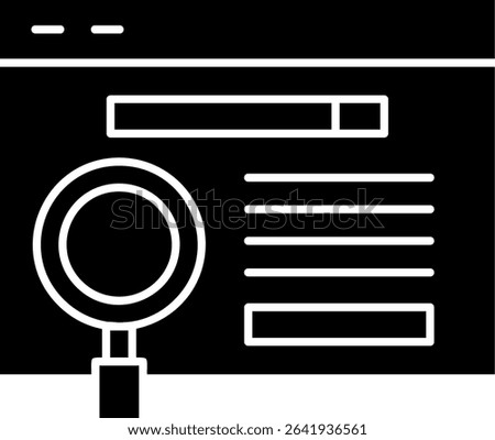 Website Search Glyph Vector Icon Design