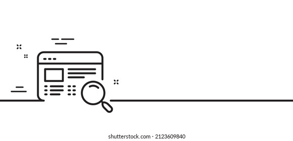 Website-Suchzeilensymbol. Das Ergebniszeichen der Internetseite finden. Minimaler Hintergrund der Illustration. Webseitensuchzeilensymbol-Musterbanner. White Web Template Konzept. Vektorgrafik