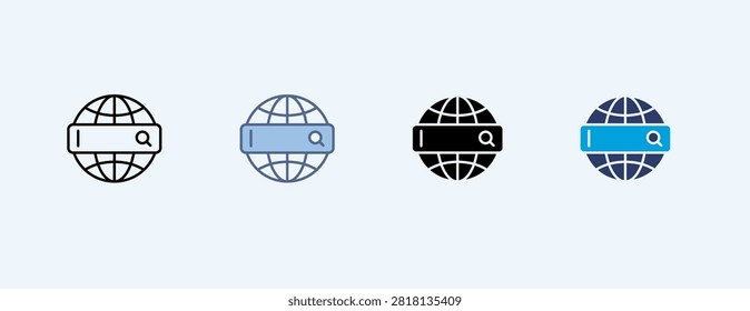 Website Search Multiple Icon Illustration Vector