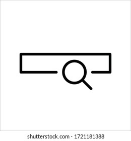 Icono vectorial de búsqueda del sitio web. Diseño de letreros planos de búsqueda en sitios. Pictograma de símbolo de búsqueda en el sitio Web