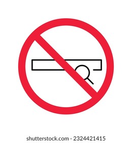 Website search vector icon. Site search flat sign design. Web site loupe search symbol pictogram. Forbidden Prohibited Warning, caution, attention, restriction label danger.