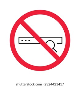 Website search vector icon. Site search flat sign design. Web site loupe search symbol pictogram. Forbidden Prohibited Warning, caution, attention, restriction label danger.