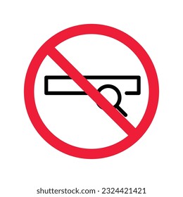 Website search vector icon. Site search flat sign design. Web site loupe search symbol pictogram. Forbidden Prohibited Warning, caution, attention, restriction label danger.