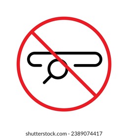 Website search vector icon. Site search flat sign design. Web site loupe search symbol pictogram. Forbidden Prohibited Warning, caution, attention, restriction label danger. URL icon UX UI symbol