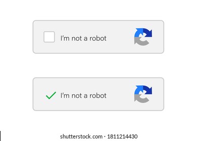 Website security form. I am not a robot captcha. Internet safety concept.