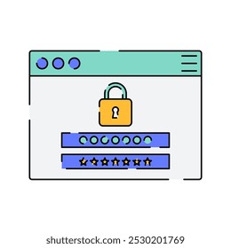Website Security Key Icon Illustration
