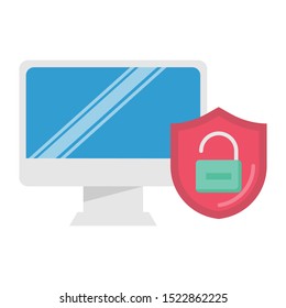 Website Security led monitor Concept Vector Icon