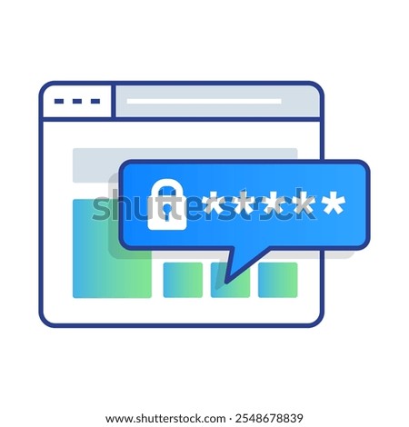 Website Security and Password Protection. Editable Stroke.
