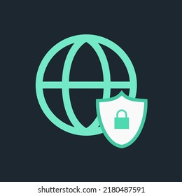 Website Security Shield from Hacking Icon Vector Illustration