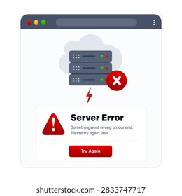 Website server error interface. vector illustration