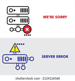 Website Server maintenance, error or unavailable vector sign symbol design