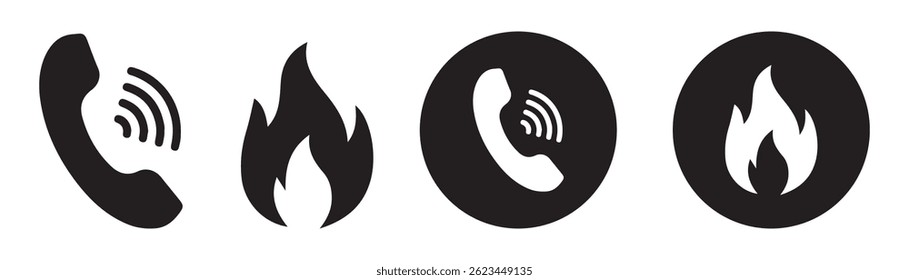 Icono de conjunto de Sitios web. Smartphone sonando. Señal de teléfono. Símbolo de icono de teléfono. Ilustración vectorial EPS 10