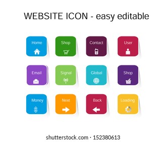 Website Set of icons, easy all editable