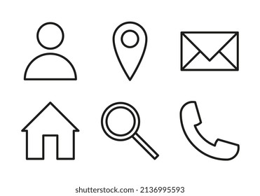 Icono de conjunto de sitios web.Iconos de línea simples.Ilustración vectorial