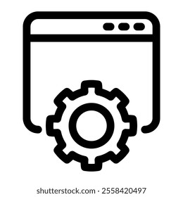 Website setting icon with simple and line style