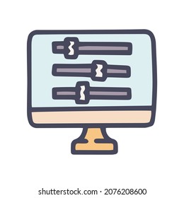 website settings color vector doodle simple icon