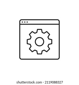 Website settings configuration icon. High quality black vector illustration.