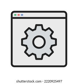 Website settings configuration icon. High quality coloured vector illustration.