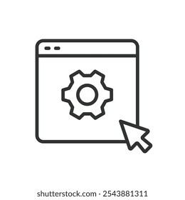 Website settings, icon in line design. Website, settings, configuration, options, preferences, user, controls on white background vector. Website settings editable stroke icon