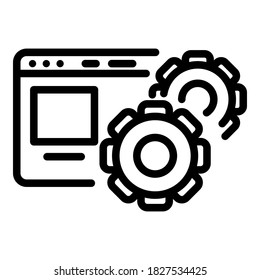Website settings icon. Outline website settings vector icon for web design isolated on white background