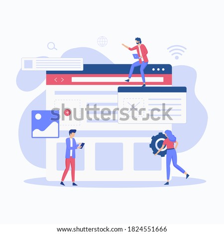 Website setup illustration concept. Illustration for websites, landing pages, mobile applications, posters and banners.