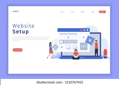 website setup illustration web page. This is great for websites, landing pages, mobile applications, posters, banners