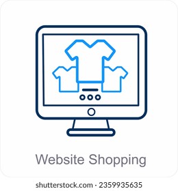 Concepto de icono de compras y comercio electrónico en sitios web