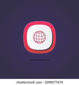 Website sign 3D icon. Icons web, logo, button. 3D vector Illustrations. Concept for favicon, app icon, web banner, logo