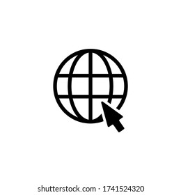 Icono de signo de sitio web. Ir a la ilustración de símbolo de icono web