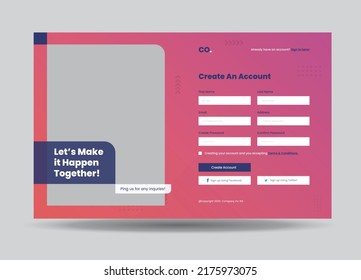 Website Signup Form or Web Registration Form Design | Site Overlay Design