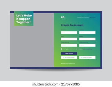 Website Signup Form or Web Registration Form Design | Site Overlay Design