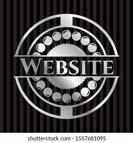 Website silvery shiny emblem. Vector Illustration. Mosaic.