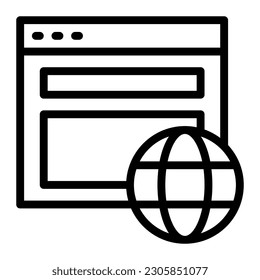 Website Simple Line Icon Logo Symbol