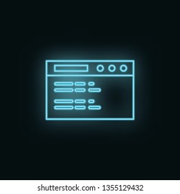 Website, site, neon, icon. Web Development Vector Icon. Element of simple symbol for websites, web design, mobile app, infographics. Line symbol for website design