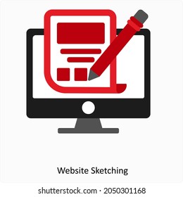 Website Sketching or Designing Icon Concept