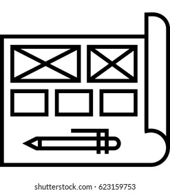 Website Sketching Vector Icon