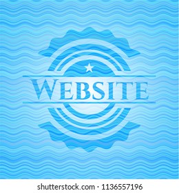 Website sky blue water wave style emblem.