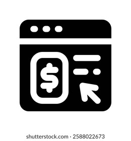 website solid icon. vector icon for your website, mobile, presentation, and logo design.