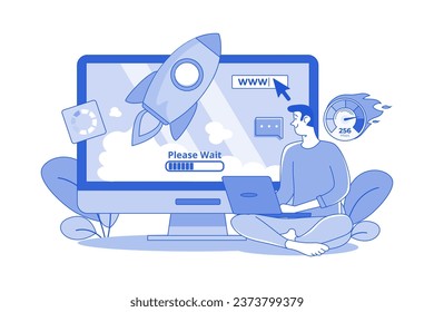 Website Speed Optimization Illustration concept on white background