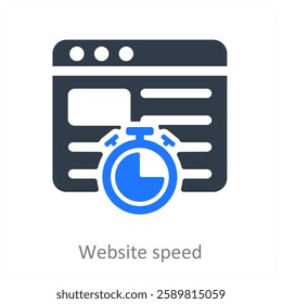 Website Speed and performance icon concept