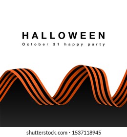 Website spooky header or banner with Halloween ribbon