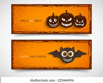 Website spooky header or banner set of Halloween.