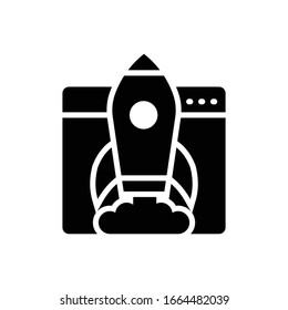 Website Startup Vector Glyph illustration. Design Development icon.