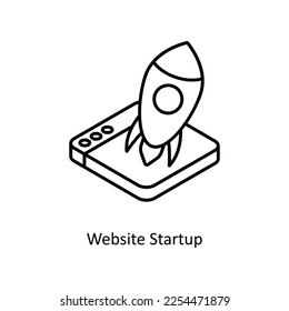 Website Startup Vector Isometric Outline icon for your digital or print projects.