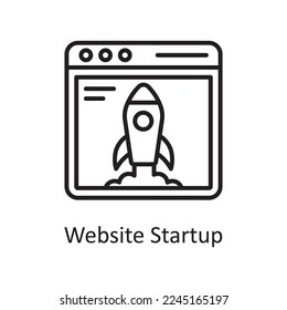 Website Startup Vector Outline Icon Design illustration. Design and Development Symbol on White background EPS 10 File