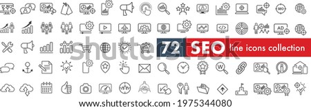 Website stats, Target and Increase sales signs. Seo line icons. Traffic management, social network and seo optimization icons. Gear wheel, Search engine and increase mobile sales. Vector